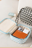Checkered Cosmetic Makeup Travel Case