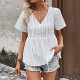 Lace-up V-neck shirt