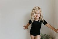 Kids Black Classic Crossback Ballet Dance Gymnastics Leotard
