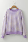 Stripe Loose Drop Shoulder Long Sleeve Top