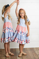 Girls Ava Periwinkle & Blue Ruffle Tiered Easter Dress