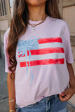 Light Pink Flag Bow Graphic Tee