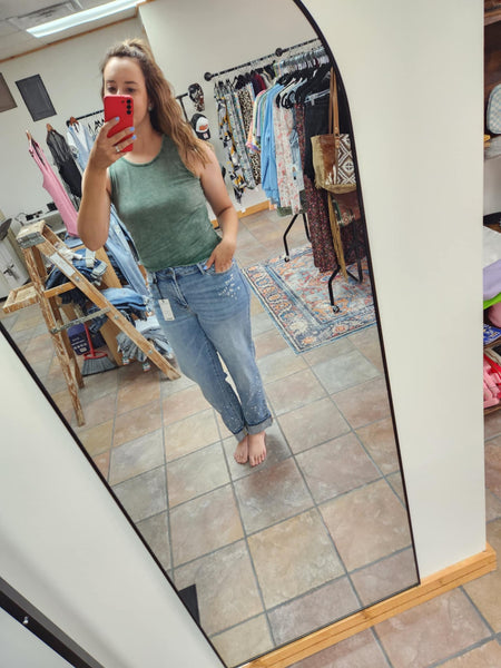 Bleach Splatter Cuffed Boyfriend | Judy Blue Denim