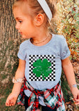Youth Checkered Shamrock Tee
