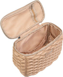 Joan & David Bubble Quilted Top Handle Train Case Cosmetic Bag