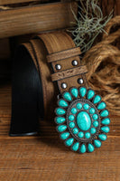 Western Turquoise Decor Retro Wide Belt