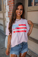 Light Pink Flag Bow Graphic Tee