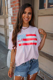 Light Pink Flag Bow Graphic Tee