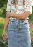 Jessa A-line Denim Maxi Skirt