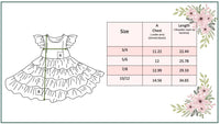 Kids Ava Hot Pink Blue Floral Tiered Ruffles Spring Dress