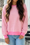 Stripe Loose Drop Shoulder Long Sleeve Top