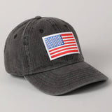 USA Flag Embroidered Patch Denim Baseball Cap