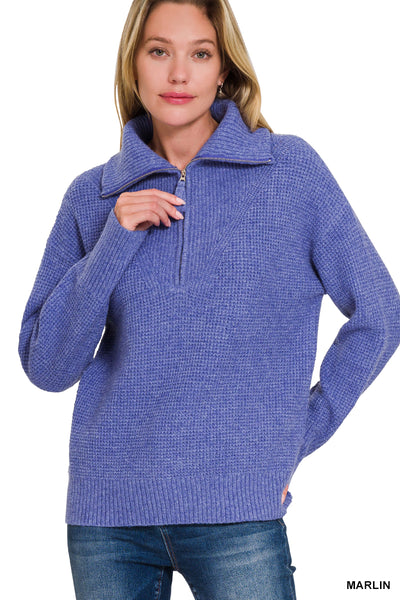 Blue Half-Zip Sweater