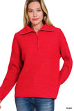 Red Half-Zip Sweater