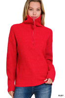 Red Half-Zip Sweater