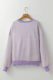 Stripe Loose Drop Shoulder Long Sleeve Top