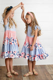 Girls Ava Periwinkle & Blue Ruffle Tiered Easter Dress