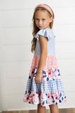 Girls Ava Periwinkle & Blue Ruffle Tiered Easter Dress