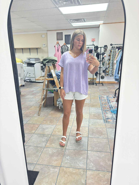 Lavender V-Neck Tee