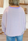 Stripe Loose Drop Shoulder Long Sleeve Top