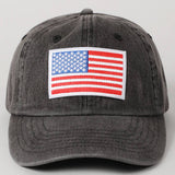 USA Flag Embroidered Patch Denim Baseball Cap