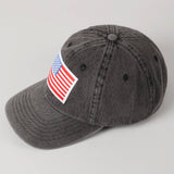 USA Flag Embroidered Patch Denim Baseball Cap
