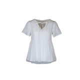 Lace-up V-neck shirt
