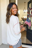 LAS USA Graphic Half Sleeve Loose Ribbed Top (S-XL)