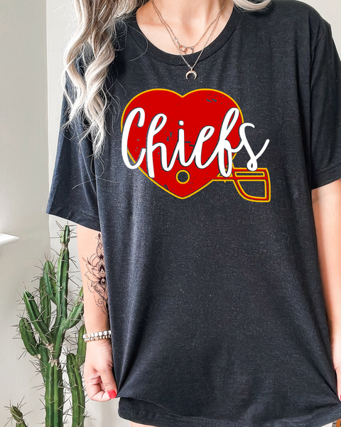 Chiefs Heart Helmet | Tee, Long Sleeve, Crewneck